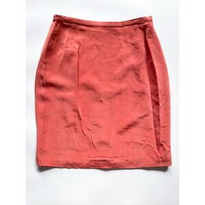 Preston & Clark Silk Red Orange Skirt Size 12